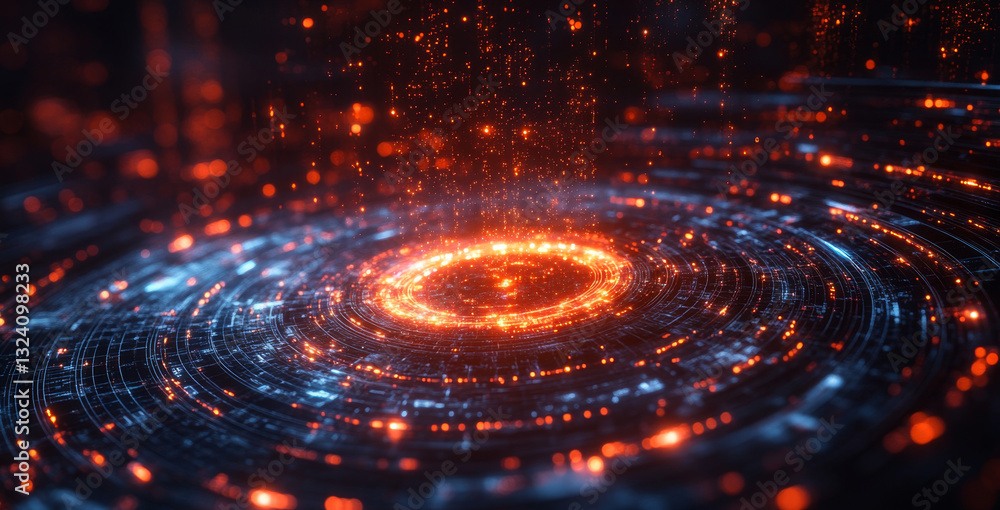 Aufkleber A visual representation of quantum computing principles, showcasing vibrant patterns and colors that illustrate concepts like superposition, entanglement, and decoherence.