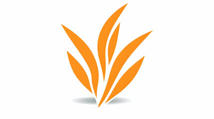 Abstract Orange Decorative Element with Natural Leaf Shapes