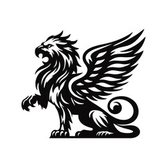 Obraz premium griffin engrave logo icon design illustration