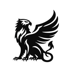 Obraz premium griffin engrave logo icon design illustration