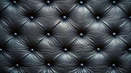 Fototapeta premium Luxurious Black Leather Upholstery Texture.