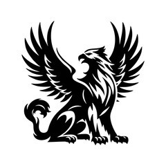 Obraz premium griffin engrave logo icon design illustration