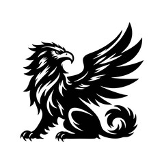 Obraz premium griffin engrave logo icon design illustration