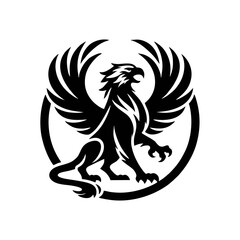 griffin engrave logo icon design illustration