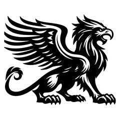 griffin engrave logo icon design illustration