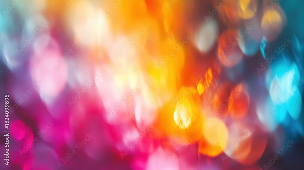 Poster vibrant bokeh lights create a colorful abstract background.