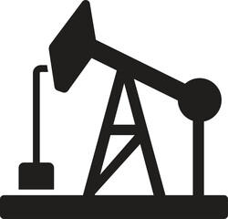 Oil Rig Pump jack Icon, Oil pump Vector on white background