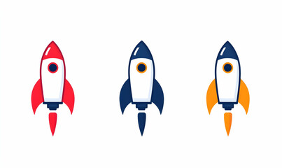 Colorful Rocket Designs for Innovation and Technology Themes