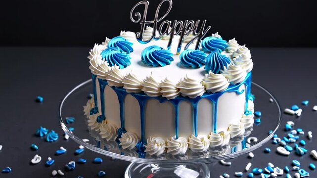 The Cake with Happy Topper