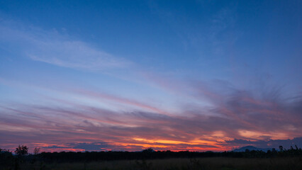 Landscape of sunrise sky background with gentle colorful clouds