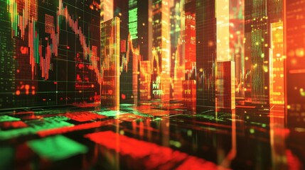 Obraz premium Financial Market Cityscape.