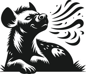 vector illustration of a hyena