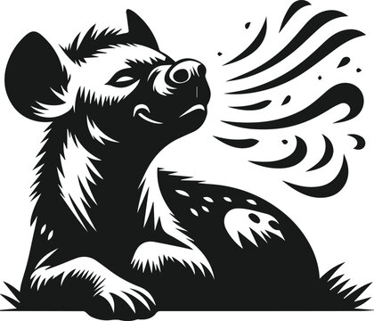 vector illustration of a hyena
