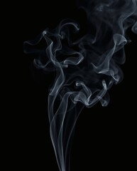 delicate wisps of smoke elegantly swirling against a dark background. The smoke creates a captivating, ethereal, and abstract visual