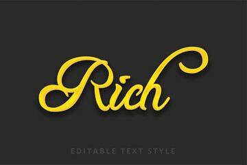 Rich 3d text style effect in with luxury template