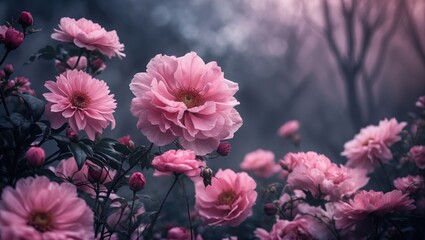 Floral design in shades of pink.