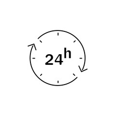 24 Hours Service glyph icon