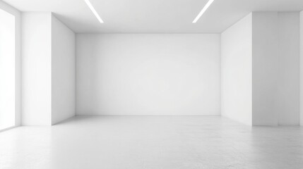 Minimalist White Room Interior Design.