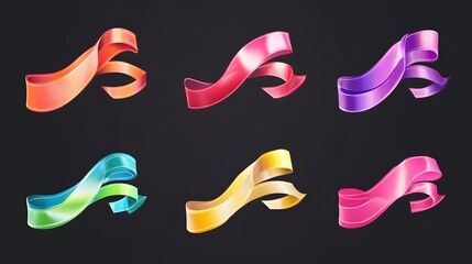 Professional Set of Transparent Ribbons Illustration for Isolated Background