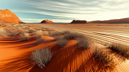 Stark Beauty of the Desert with Long Shadows