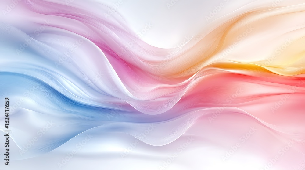 Poster subtle iridescent waves of color flow across a luminous background