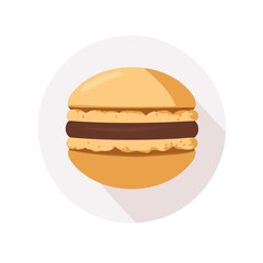 Very Simple flat 2D icon macaron icon isolated on a white background, vector, flat design, animation design, simple flat 2D icon, minimalist design, clipart