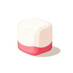 My Simple flat 2D icon marshmallow isolated on a white background, vector, flat design, animation design, simple flat 2D icon, minimalist design, clipart