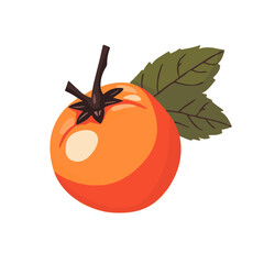 A Simple flat 2D icon medlar branch with leaves  isolated on a white background, vector, flat design, animation design, simple flat 2D icon, minimalist design, clipart