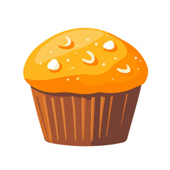 My Simple flat 2D icon muffin isolated on a white background, vector, flat design, animation design, simple flat 2D icon, minimalist design, clipart