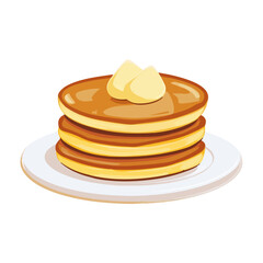 Very Simple flat 2D icon pancake isolated on a white background, vector, flat design, animation design, simple flat 2D icon, minimalist design, clipart	