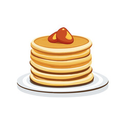 Very Simple flat 2D icon pancake isolated on a white background, vector, flat design, animation design, simple flat 2D icon, minimalist design, clipart	