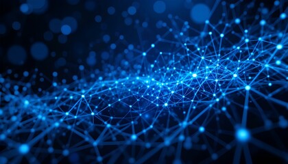 Obraz premium Futuristic Digital Data Wave with Glowing Particles