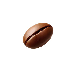 Fototapeta premium single roasted coffee bean with a deep brown color and textured surface, high quality png isolated on transparent background