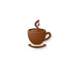 Obraz premium small brown espresso cup filled with rich coffee and delicate steam rising in a swirling motion, high quality png isolated on transparent background