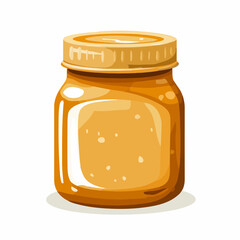 Very Simple flat 2D icon jar of peanut butter isolated on a white background, vector, flat design, animation design, simple flat 2D icon, minimalist design, clipart	