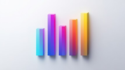 A vibrant, abstract representation of ascending bars in gradient colors, symbolizing growth and progress.