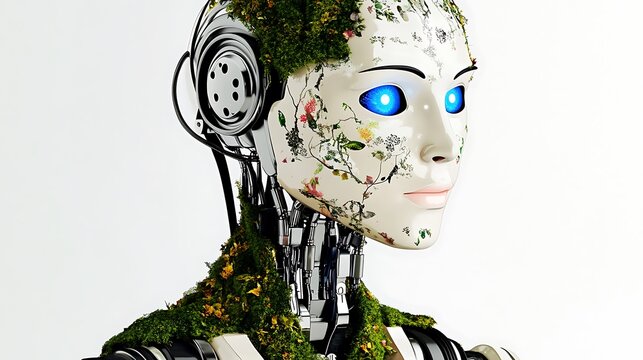 Bio-Robot Headshot, Studio, Nature Decor
