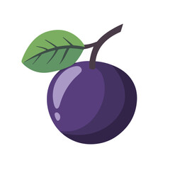 Very Simple flat 2D icon dark purple plum isolated on a white background, vector, flat design, animation design, simple flat 2D icon, minimalist design, clipart	