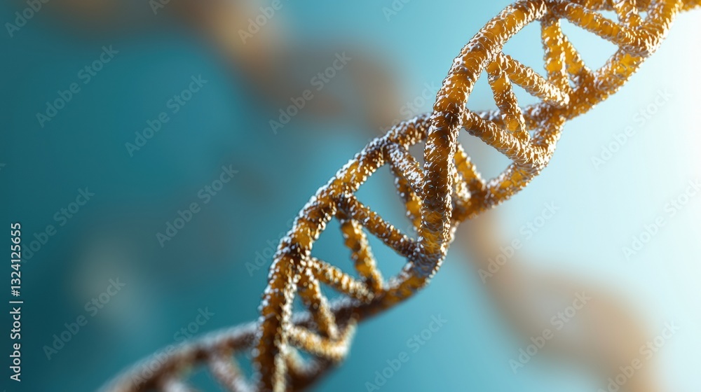 Poster close-up of a dna double helix structure.