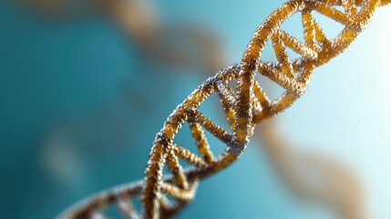 Close-up of a DNA double helix structure.