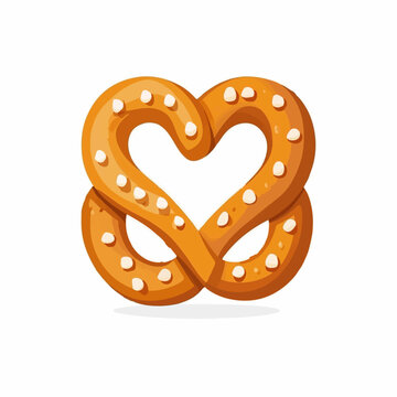 recommend clip art: Very Simple flat 2D icon pretzel isolated on a white background, vector, flat design, animation design, simple flat 2D icon, minimalist design, clipart	