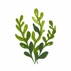 A Simple flat 2D icon seaweed isolated on a white background, vector, flat design, animation design, simple flat 2D icon, minimalist design, clipart © Sabellatint
