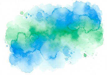 Obraz premium Abstract Watercolor Wash Blue Green Blend. AI Generated