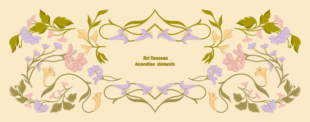 Elegant Floral elements. Botanical decor. Vector.