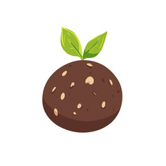Very Simple flat 2D icon chocolate truffle isolated on a white background, vector, flat design, animation design, simple flat 2D icon, minimalist design, clipart