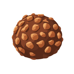Very Simple flat 2D icon chocolate truffle isolated on a white background, vector, flat design, animation design, simple flat 2D icon, minimalist design, clipart
