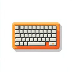 Flat illustration of a colorful computer keyboard design set