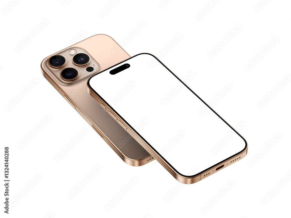 Aufkleber high quality realistic 3d render smartphone ui ux screen mockup with transparent png
