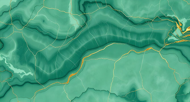 Luxury Green Jade Marble Texture with Gold Veins – Elegant Abstract Background