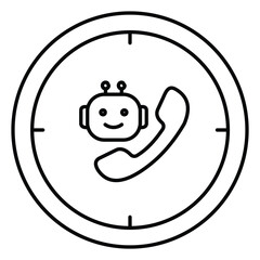 AI Customer Support Vector Icon Design with Editable Stroke